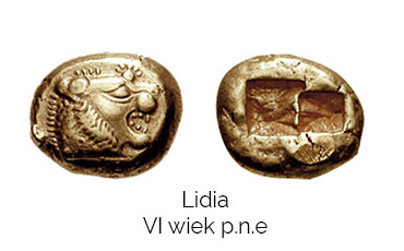 Dawna moneta z Lidii wykonana z elektrum