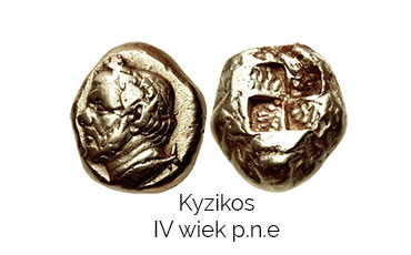 Dawna moneta z Kyzikos wykonana z elektrum